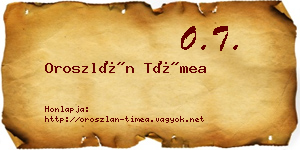 Oroszlán Tímea névjegykártya